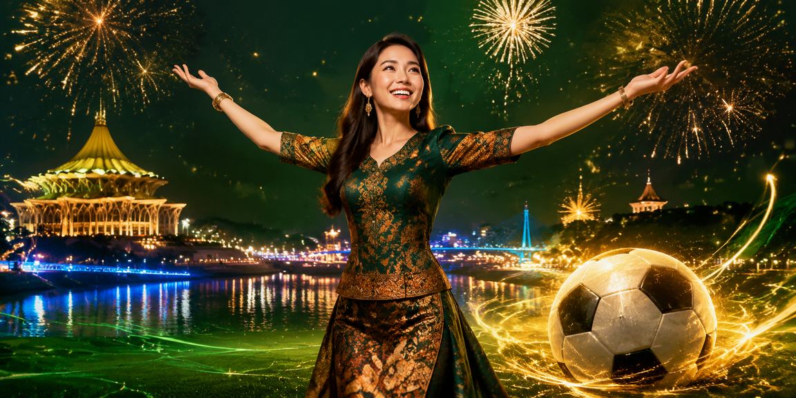 Pemain melihat pertaruhan bola sepak bergaya batik di Kuching Malaysia